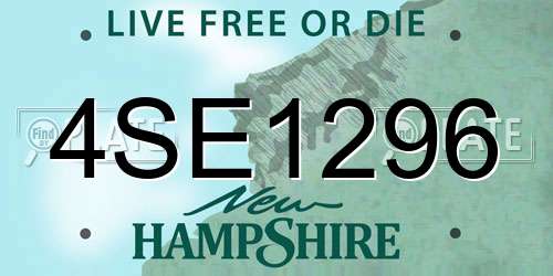 4SE1296 New Hampshire License Plate
