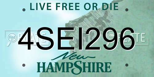 4SEI296 New Hampshire License Plate