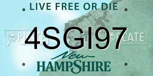 4SGI97 New Hampshire License Plate