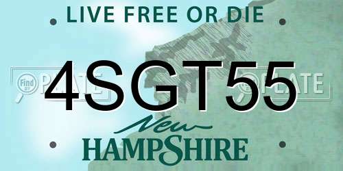 4SGT55 New Hampshire License Plate