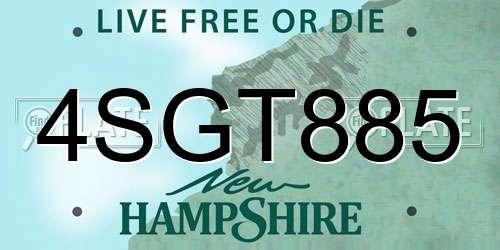 4SGT885 New Hampshire License Plate