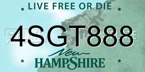 4SGT888 New Hampshire License Plate