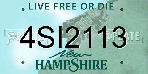 4SI2113 New Hampshire License Plate