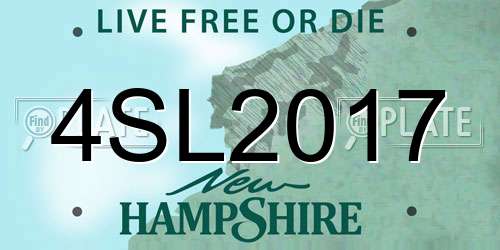 4SL2017 New Hampshire License Plate