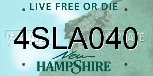 4SLA040 New Hampshire License Plate