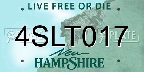 4SLT017 New Hampshire License Plate