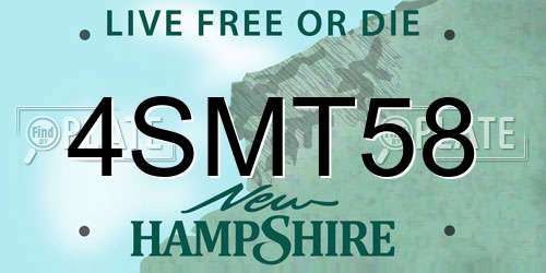 4SMT58 New Hampshire License Plate