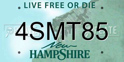 4SMT85 New Hampshire License Plate