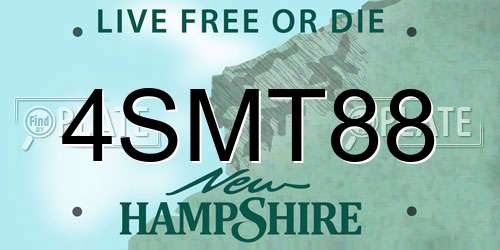 4SMT88 New Hampshire License Plate