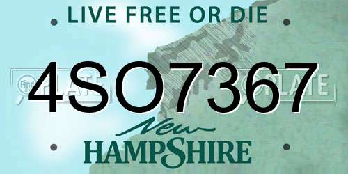4SO7367 New Hampshire License Plate