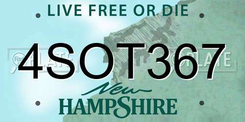 4SOT367 New Hampshire License Plate