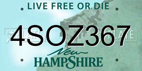 4SOZ367 New Hampshire License Plate