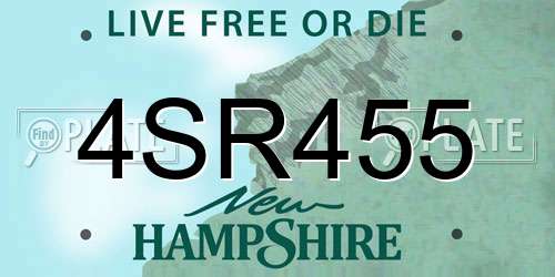 4SR455 New Hampshire License Plate