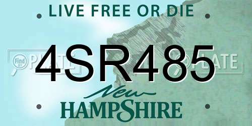 4SR485 New Hampshire License Plate