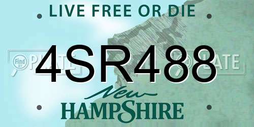 4SR488 New Hampshire License Plate
