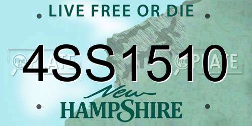 4SS1510 New Hampshire License Plate
