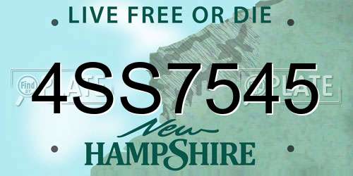 4SS7545 New Hampshire License Plate