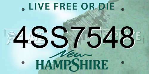 4SS7548 New Hampshire License Plate