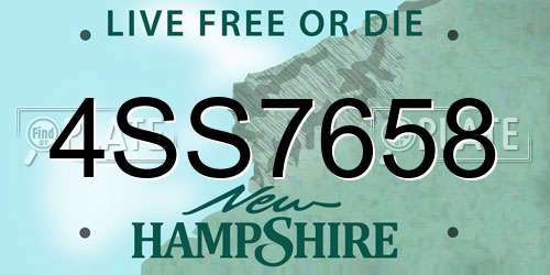 4SS7658 New Hampshire License Plate
