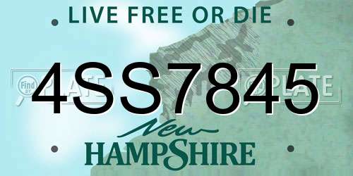 4SS7845 New Hampshire License Plate