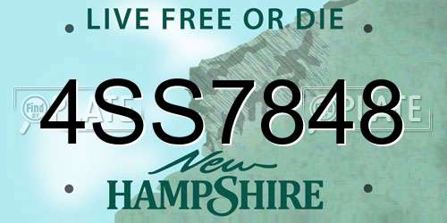 4SS7848 New Hampshire License Plate