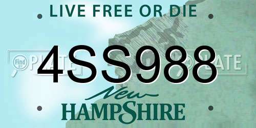 4SS988 New Hampshire License Plate