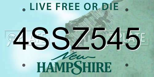 4SSZ545 New Hampshire License Plate