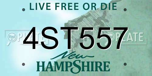 4ST557 New Hampshire License Plate