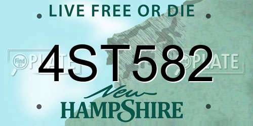 4ST582 New Hampshire License Plate
