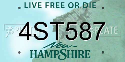 4ST587 New Hampshire License Plate