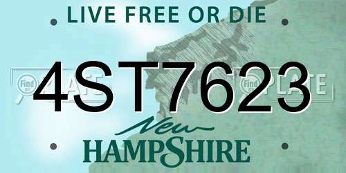 4ST7623 New Hampshire License Plate