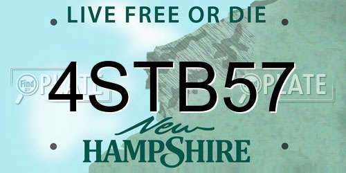 4STB57 New Hampshire License Plate