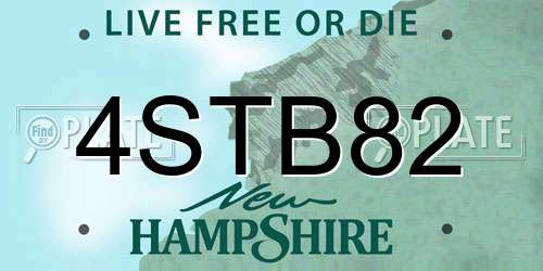 4STB82 New Hampshire License Plate
