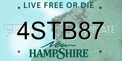 4STB87 New Hampshire License Plate