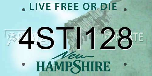 4STI128 New Hampshire License Plate