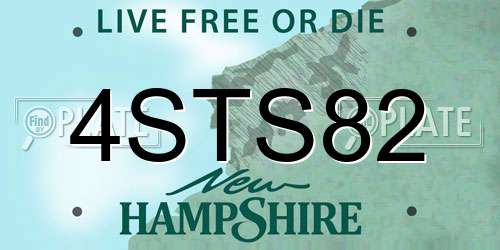 4STS82 New Hampshire License Plate