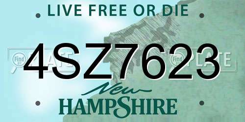 4SZ7623 New Hampshire License Plate