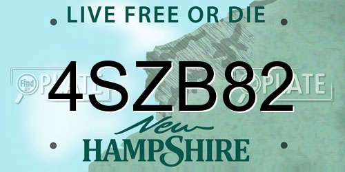4SZB82 New Hampshire License Plate