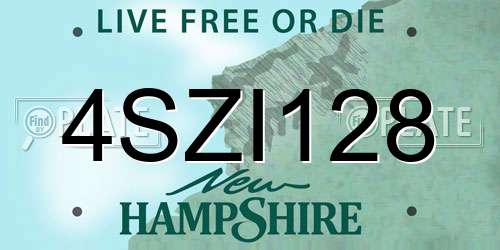 4SZI128 New Hampshire License Plate