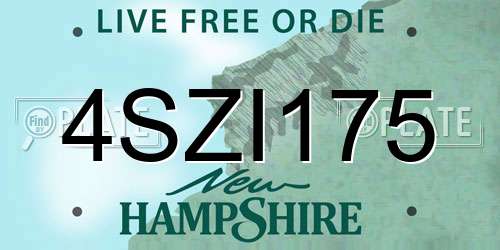 4SZI175 New Hampshire License Plate