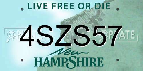 4SZS57 New Hampshire License Plate