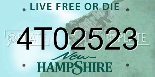 4T02523 New Hampshire License Plate