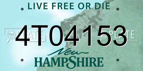 4T04153 New Hampshire License Plate