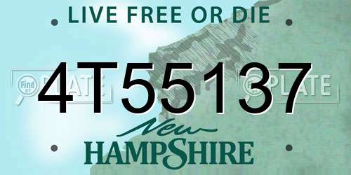 4T55137 New Hampshire License Plate