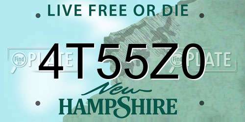 4T55Z0 New Hampshire License Plate