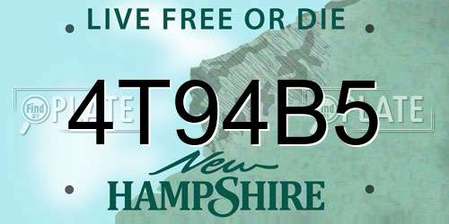 4T94B5 New Hampshire License Plate