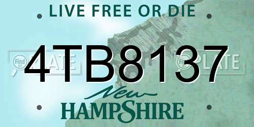 4TB8137 New Hampshire License Plate