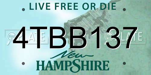 4TBB137 New Hampshire License Plate