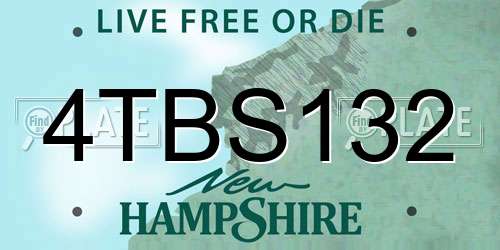 4TBS132 New Hampshire License Plate
