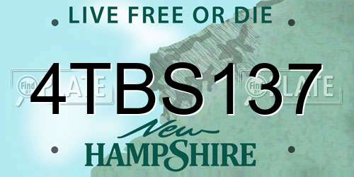 4TBS137 New Hampshire License Plate